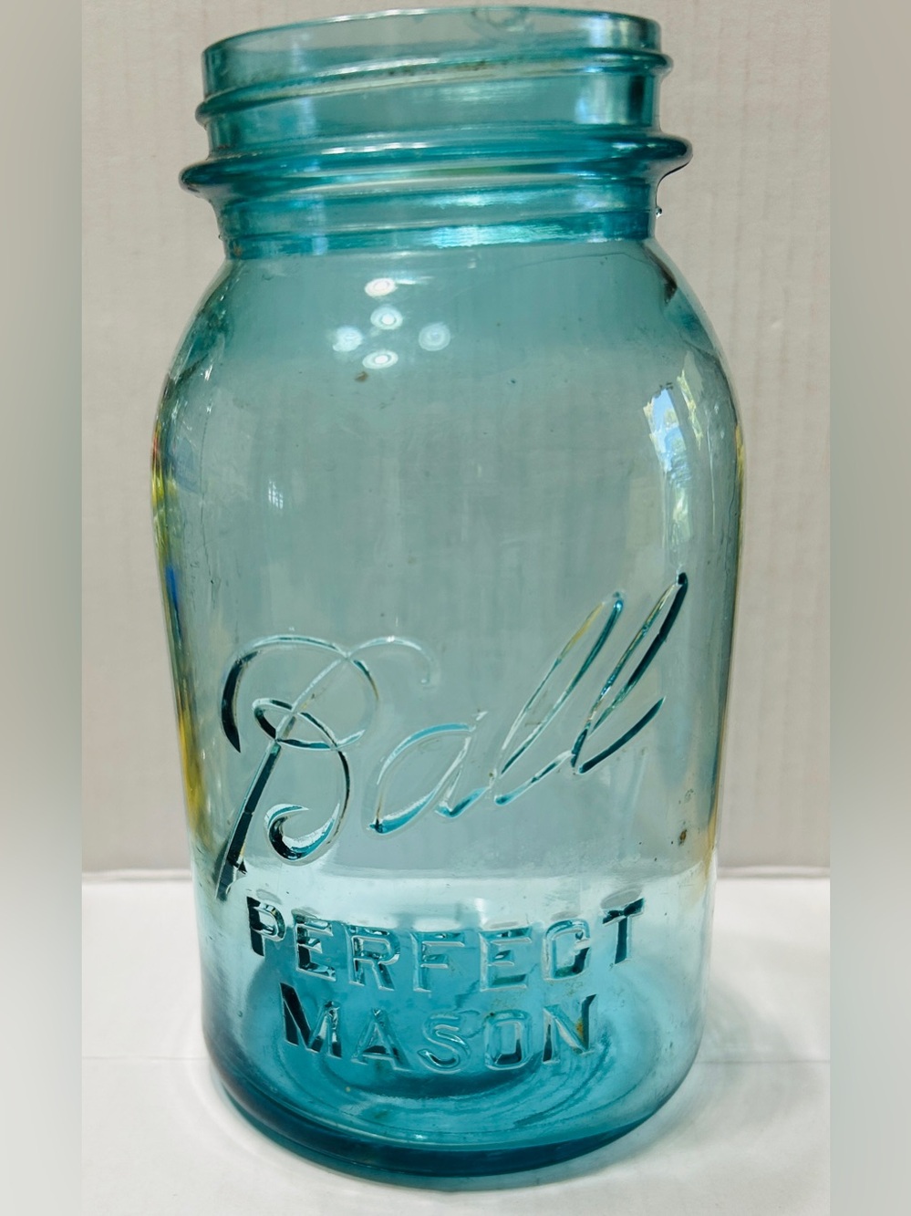 Vintage Ball Perfect Mason jar, quart, aqua blue.
Marked 2 on bottom.